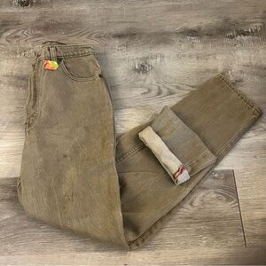 Tan vintage 501 levi’s denim straight leg jeans
